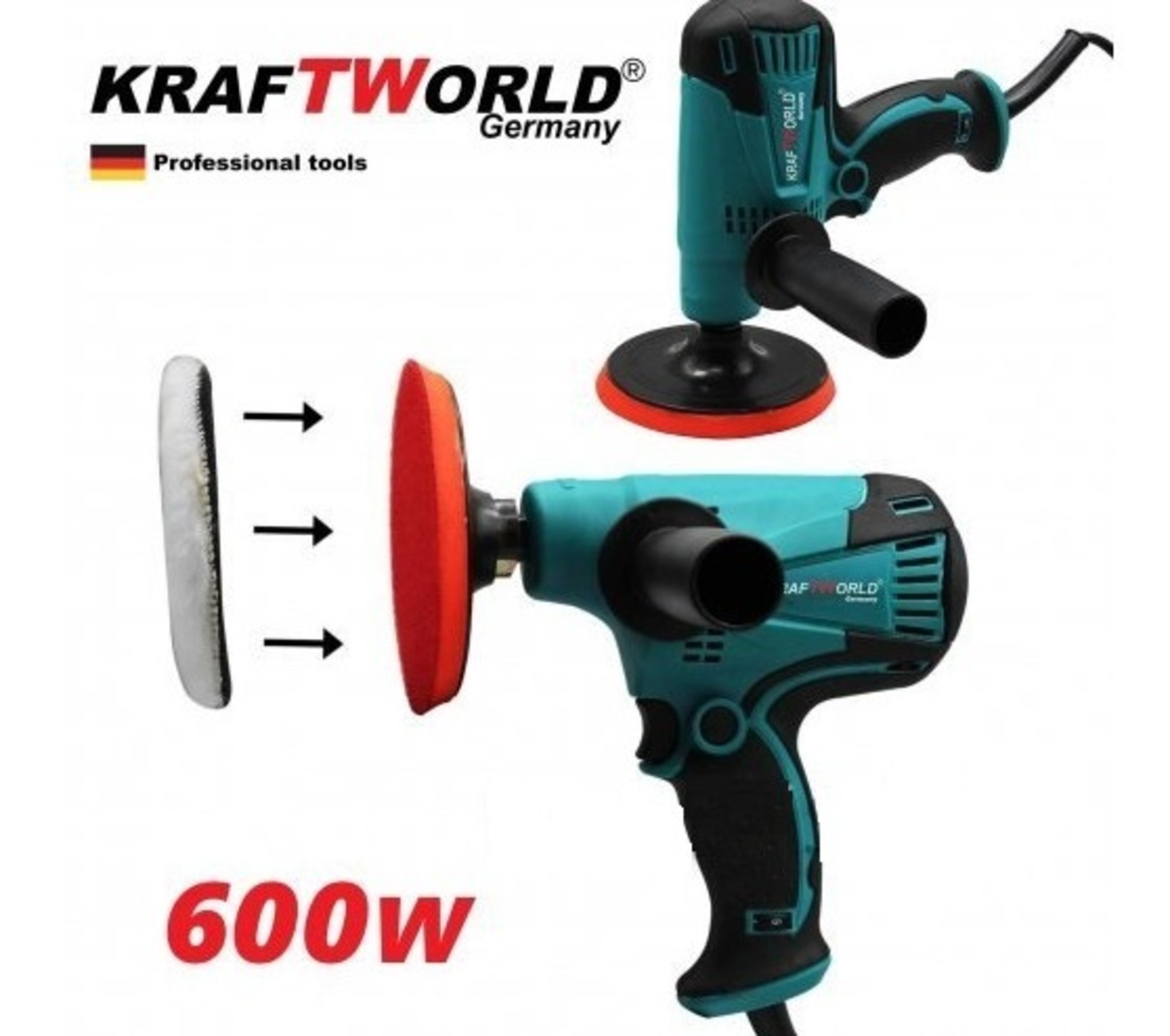 Полирмашина KraftWorld 600W, машина за полиране