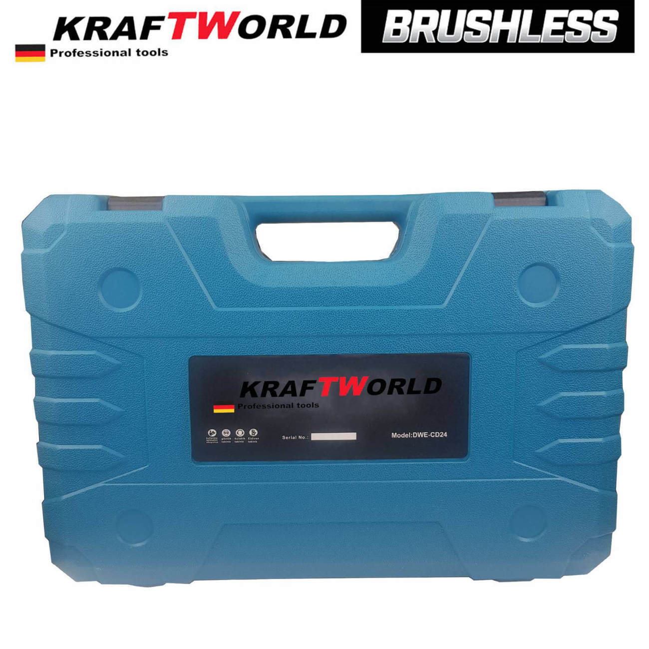 Немски Акумулаторен Безчетков Ъглошлайф KraftWorld 1800W с 2 Батерии 24V