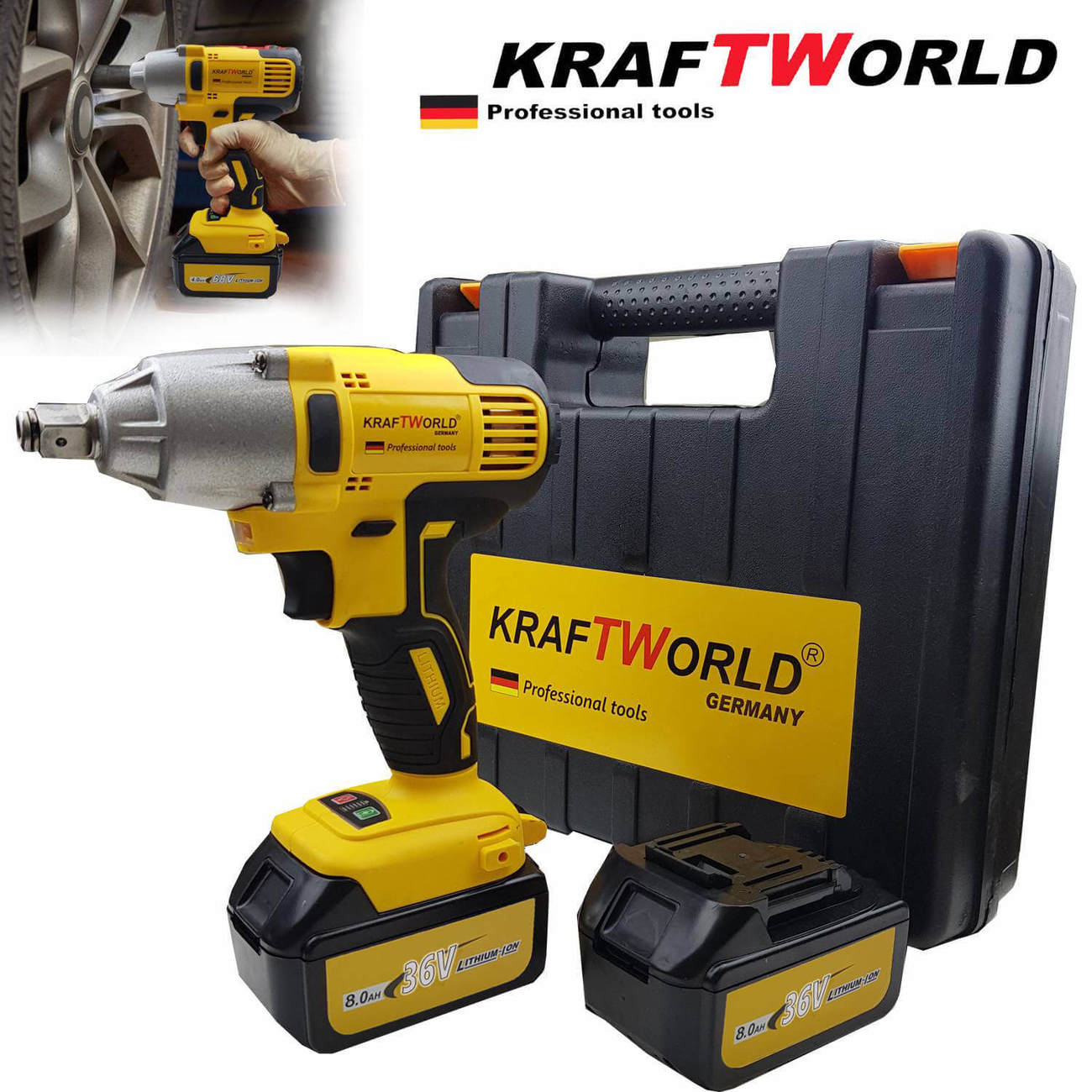 Акумулаторен Гайковерт Kraftworld  36V 8Ah 800Nm - Германия