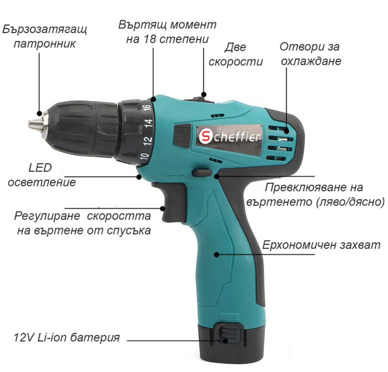 Акумулаторен Винтоверт Scheffler 12V 