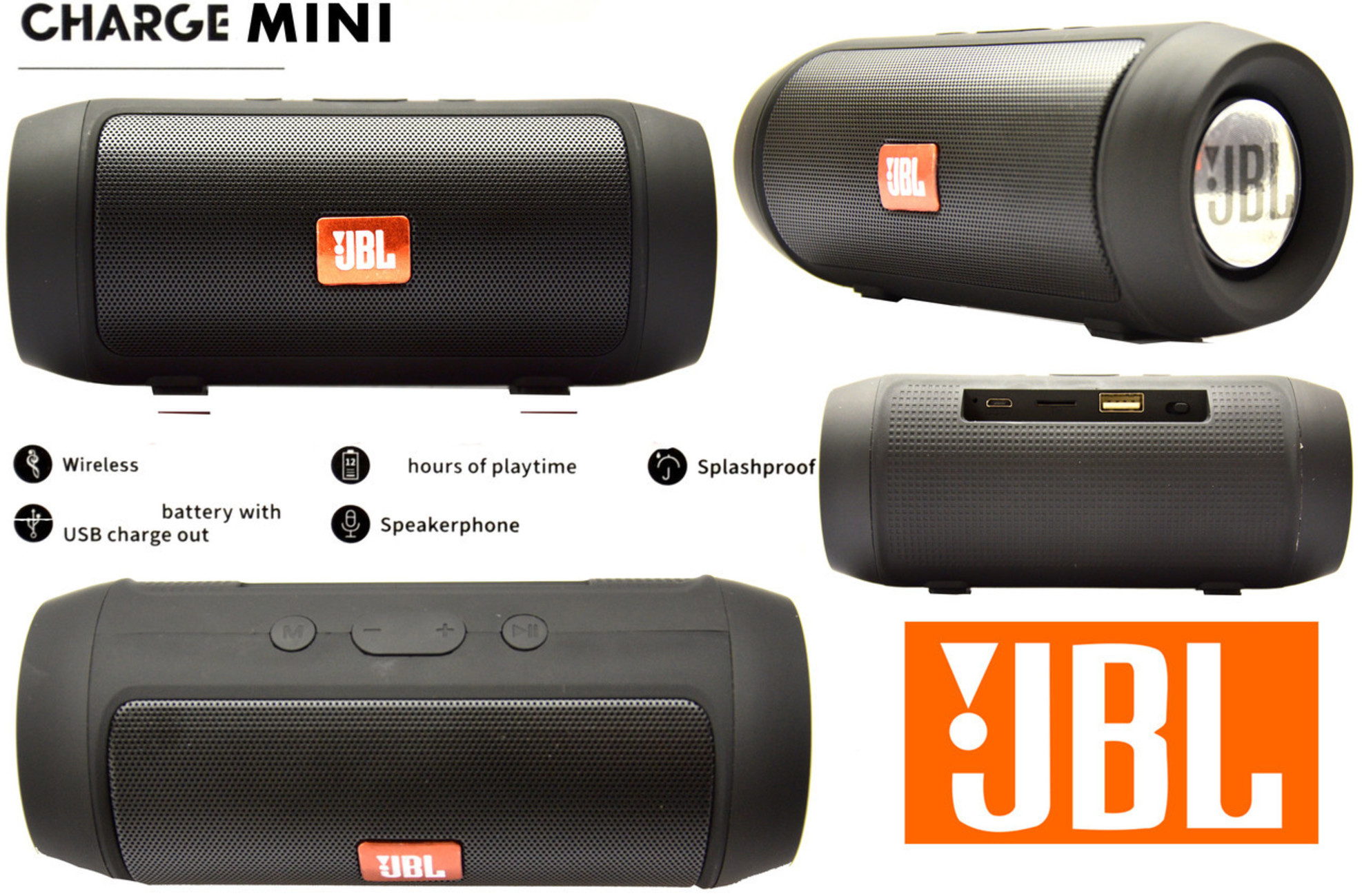 Портативна колонка JBL Charge mini Говорител с Bluetooth - черен