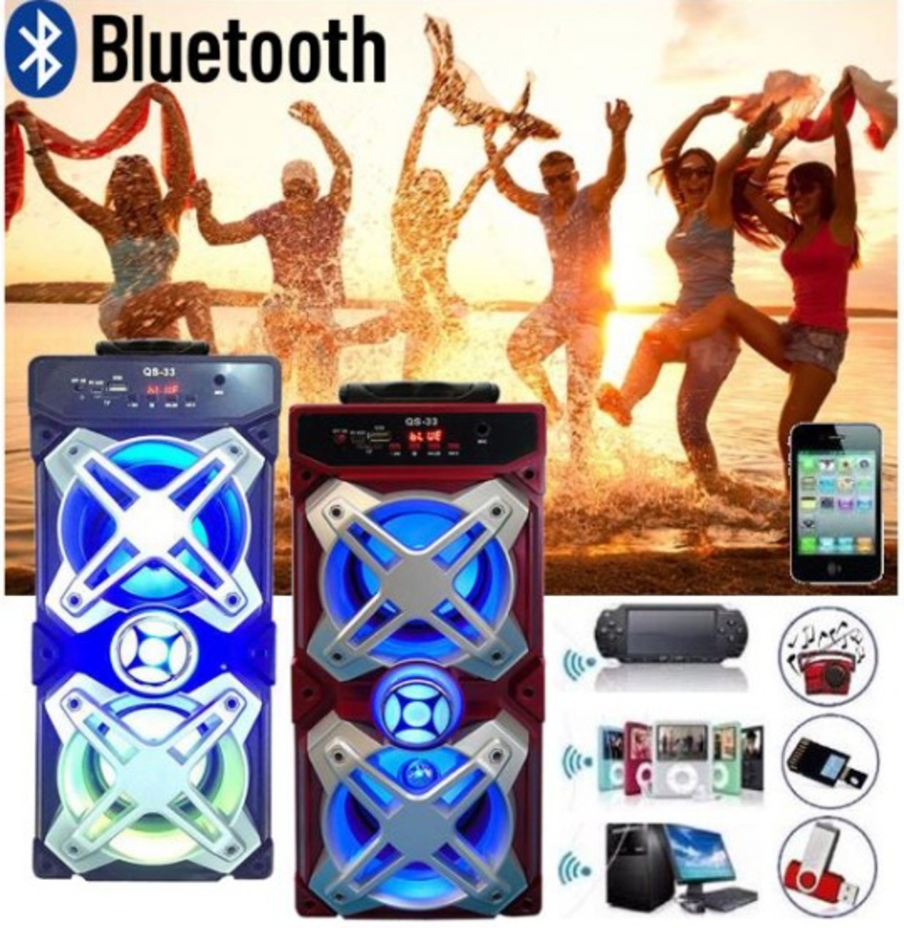 BLUETOOTH Преносима  Караоке Тонколона 