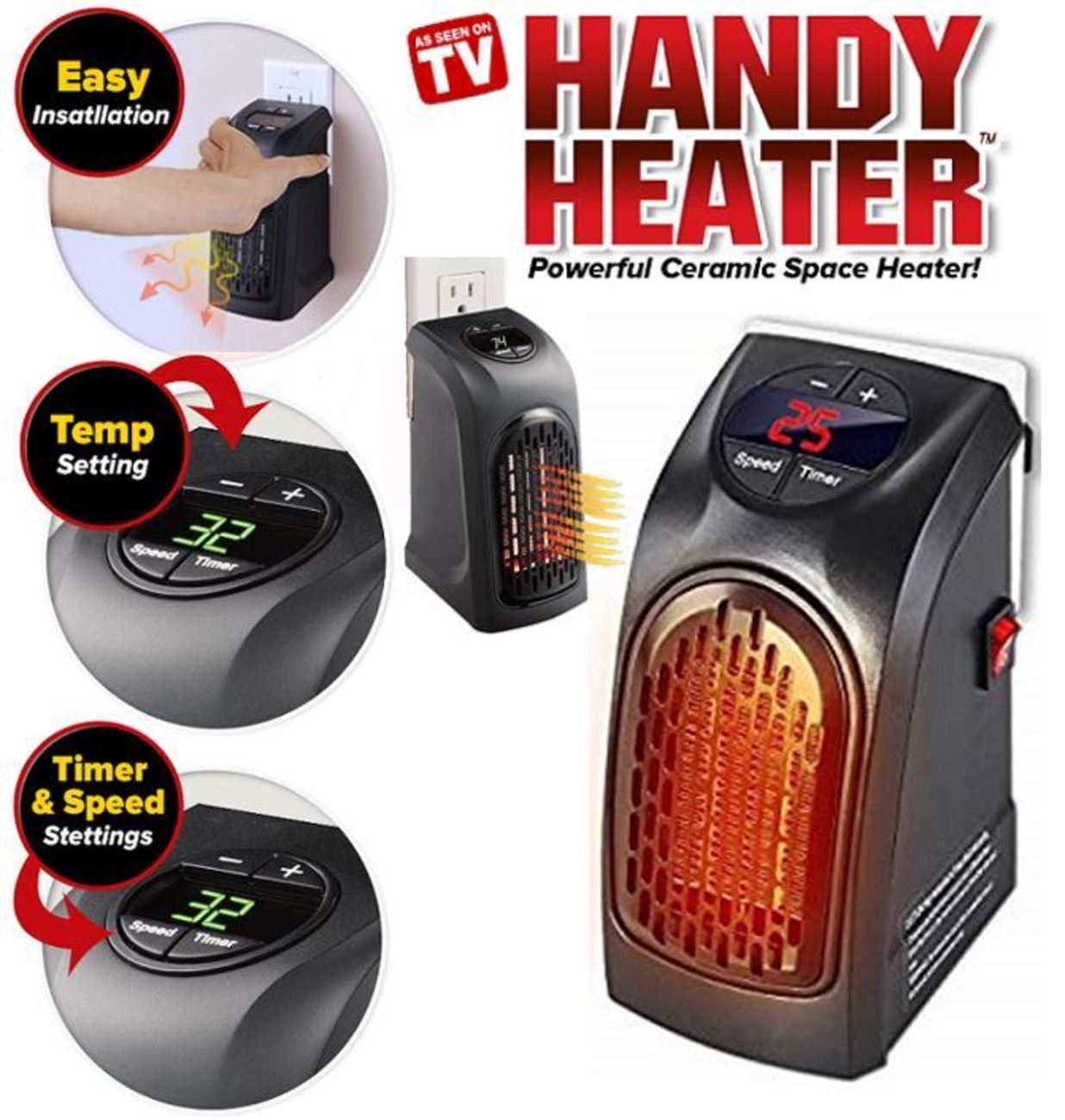 Портативна печка Handy Heater, 400w, с таймер